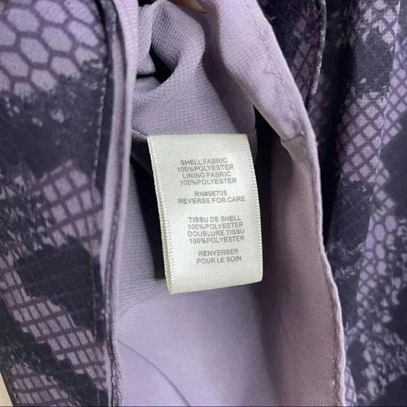 Rebecca Taylor Purple Snakeskin Sleeveless Blouse Size 4 - Picture 4 of 5